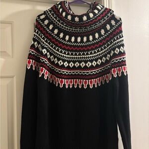 Ralph Lauren Black and Red Cowl Neck Sweater